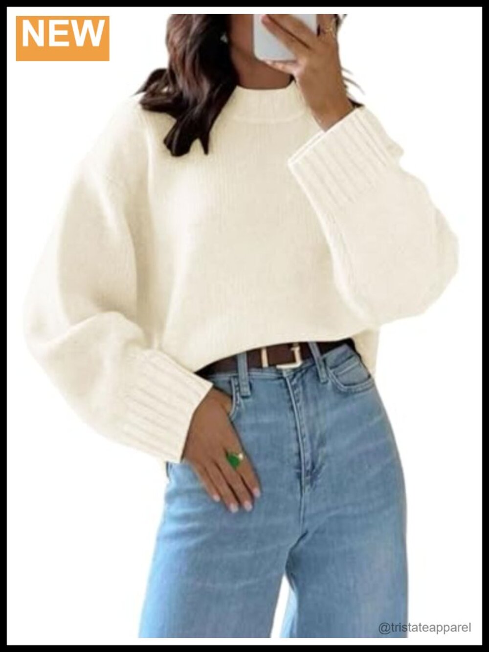 Cozy Knit Pullover Sweater Long Sleeve Crew Neck Casual Women